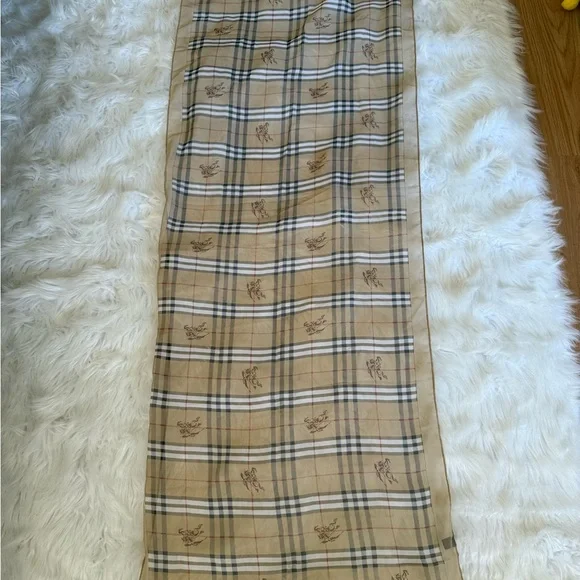 Burberry Beige and Red Plaid Scarf - Picture 2 of 5